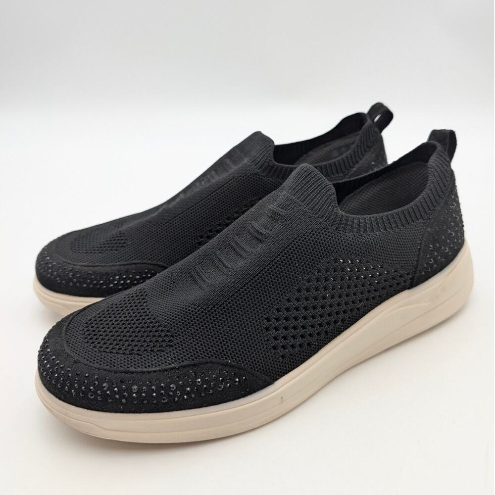 BZees Timeless Bright Slip-On Sneaker Shoes Women's Black Size US8.5M EU39
